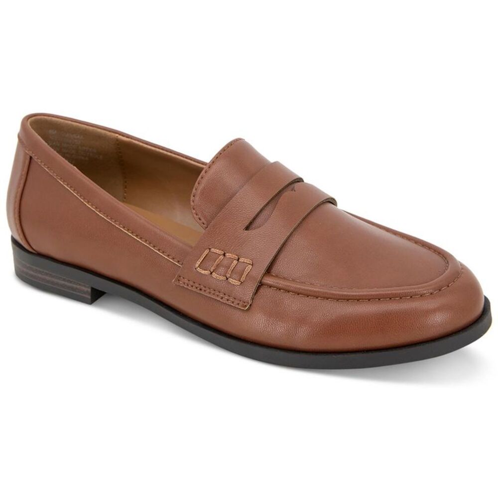 Style & Co. Womens Giannaa Tan Faux Leather Slip-On Comfort Loafers Shoes NWT